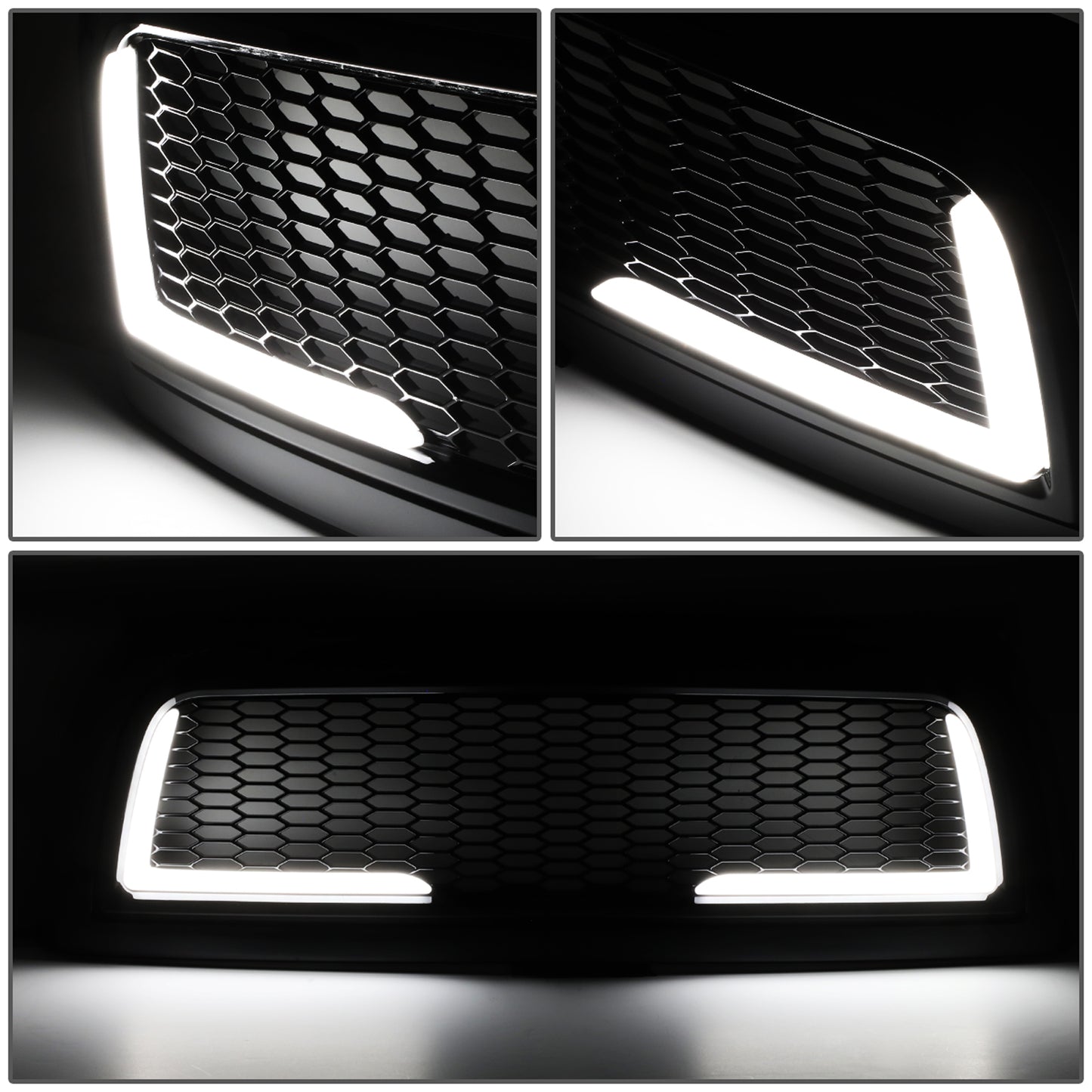 PARRILLA GRILLE - 10-18 DODGE RAM 2500, 3500 - HONEYCOMB MESH - W/ LED DRL LIGHT - LED'S REQUIRE WIRING INTO EXISTING LIGHTING - BLACK