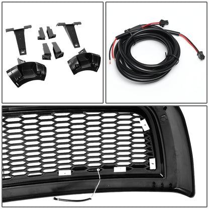 PARRILLA GRILLE - 10-18 DODGE RAM 2500, 3500 - HONEYCOMB MESH - W/ LED DRL LIGHT - LED'S REQUIRE WIRING INTO EXISTING LIGHTING - BLACK
