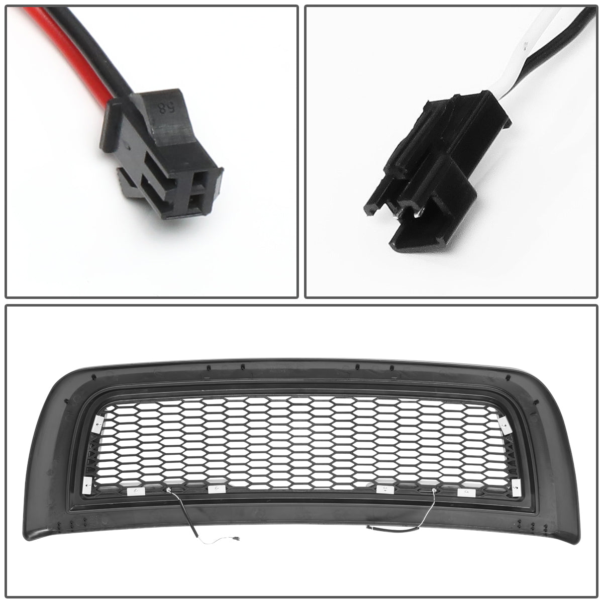 PARRILLA GRILLE - 10-18 DODGE RAM 2500, 3500 - HONEYCOMB MESH - W/ LED DRL LIGHT - LED'S REQUIRE WIRING INTO EXISTING LIGHTING - MATTE BLACK
