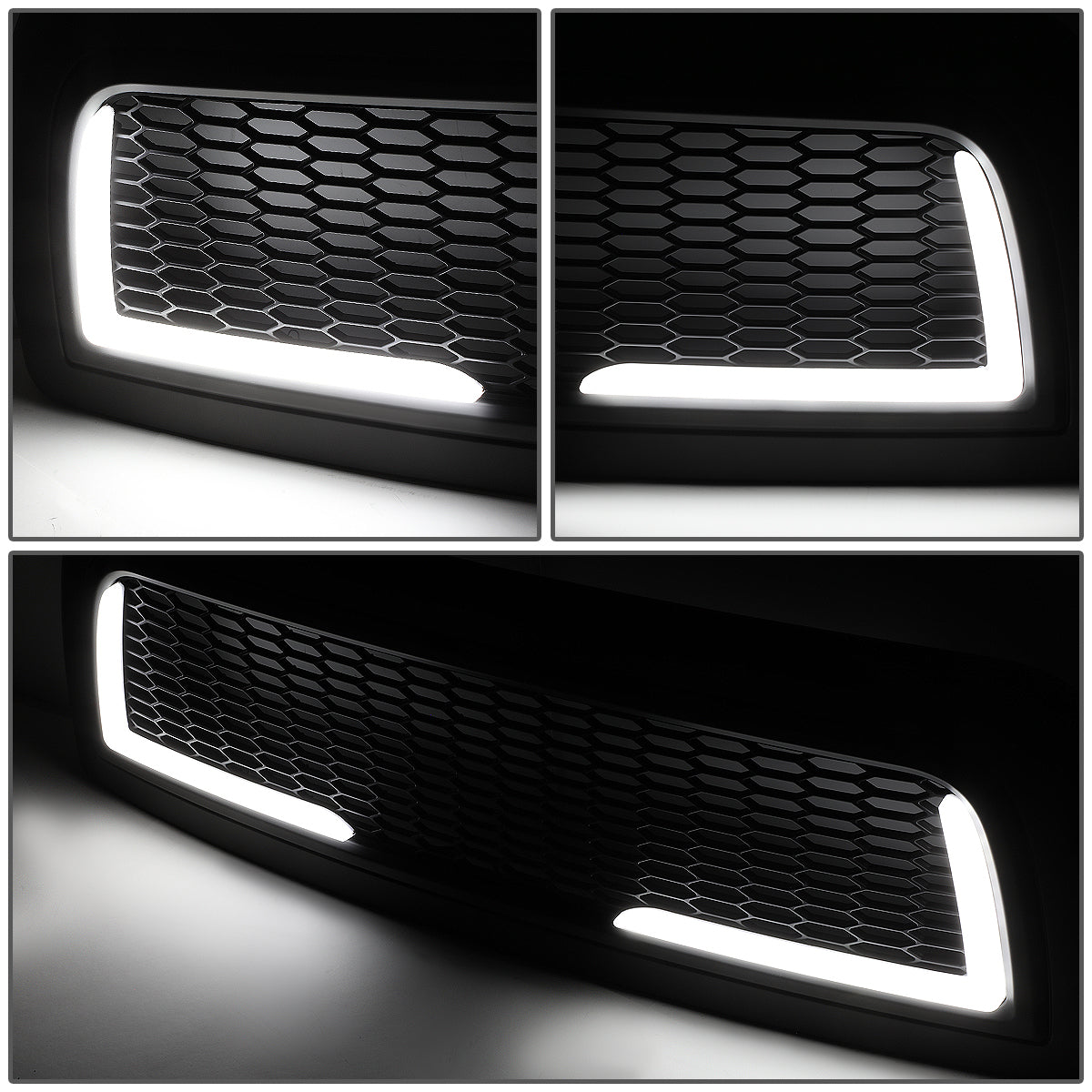PARRILLA GRILLE - 10-18 DODGE RAM 2500, 3500 - HONEYCOMB MESH - W/ LED DRL LIGHT - LED'S REQUIRE WIRING INTO EXISTING LIGHTING - MATTE BLACK