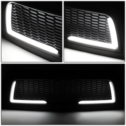 PARRILLA GRILLE - 10-18 DODGE RAM 2500, 3500 - HONEYCOMB MESH - W/ LED DRL LIGHT - LED'S REQUIRE WIRING INTO EXISTING LIGHTING - MATTE BLACK