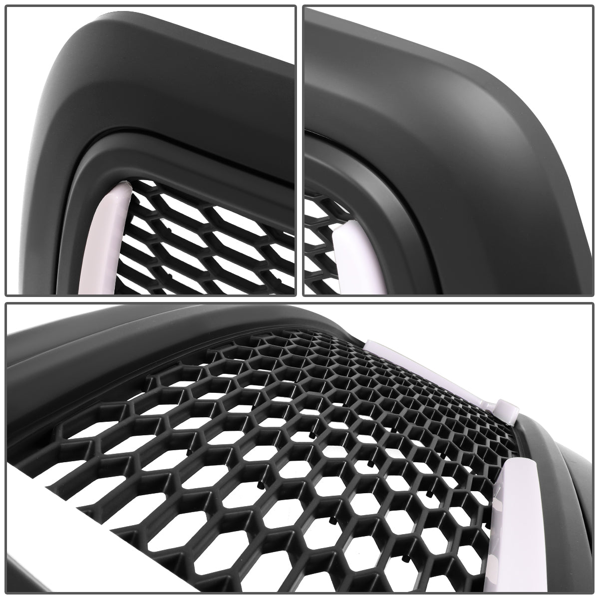 PARRILLA GRILLE - 10-18 DODGE RAM 2500, 3500 - HONEYCOMB MESH - W/ LED DRL LIGHT - LED'S REQUIRE WIRING INTO EXISTING LIGHTING - MATTE BLACK