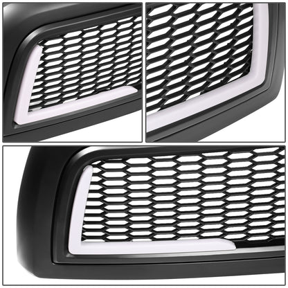 PARRILLA GRILLE - 10-18 DODGE RAM 2500, 3500 - HONEYCOMB MESH - W/ LED DRL LIGHT - LED'S REQUIRE WIRING INTO EXISTING LIGHTING - MATTE BLACK