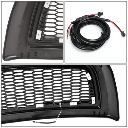 PARRILLA GRILLE - 10-18 DODGE RAM 2500, 3500 - HONEYCOMB MESH - W/ LED DRL LIGHT - LED'S REQUIRE WIRING INTO EXISTING LIGHTING - MATTE BLACK