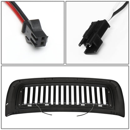 PARRILLA GRILLE - 10-18 DODGE RAM 2500, 3500 - VERTICAL FENCE STYLE - W/ LED DRL LIGHT - LED'S REQUIRE WIRING INTO EXISTING LIGHTING - BLACK