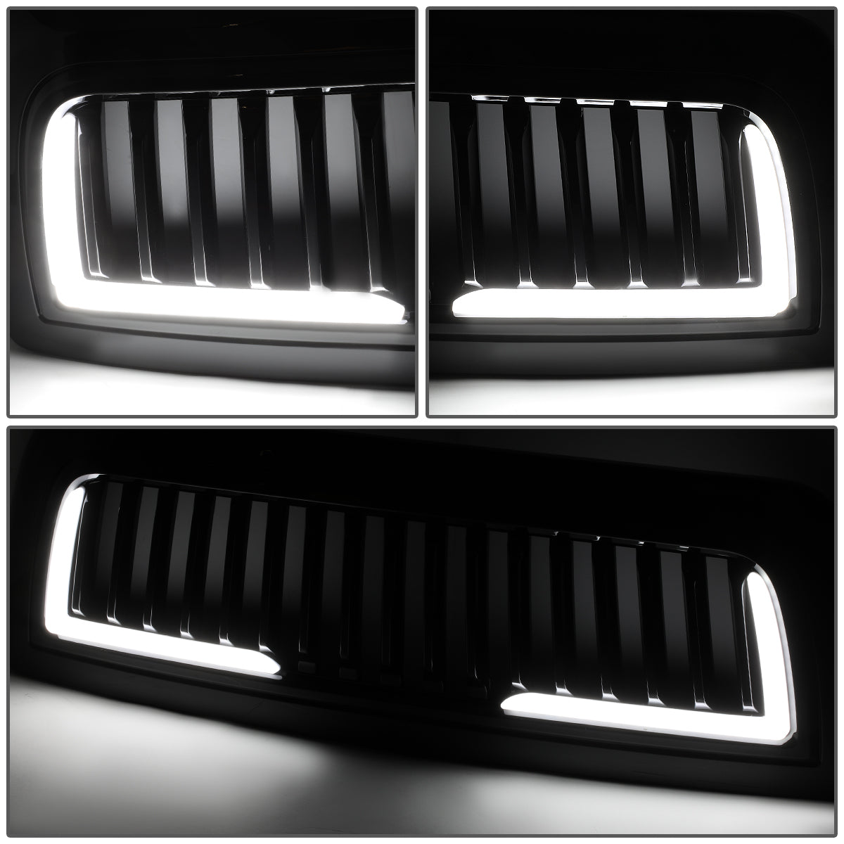 PARRILLA GRILLE - 10-18 DODGE RAM 2500, 3500 - VERTICAL FENCE STYLE - W/ LED DRL LIGHT - LED'S REQUIRE WIRING INTO EXISTING LIGHTING - BLACK