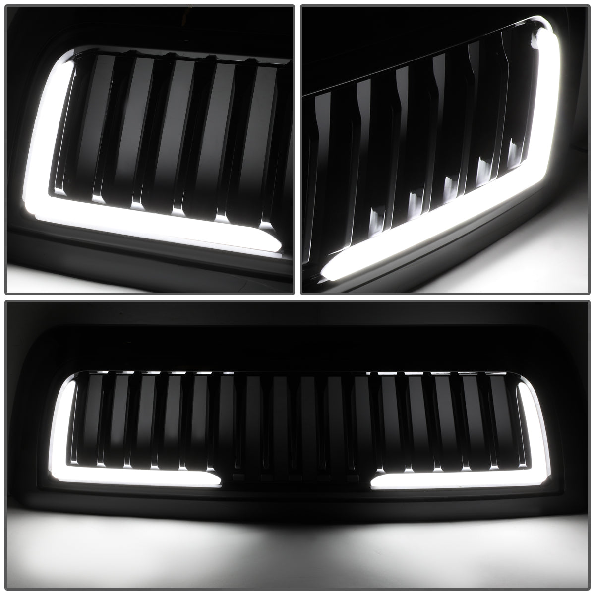 PARRILLA GRILLE - 10-18 DODGE RAM 2500, 3500 - VERTICAL FENCE STYLE - W/ LED DRL LIGHT - LED'S REQUIRE WIRING INTO EXISTING LIGHTING - BLACK