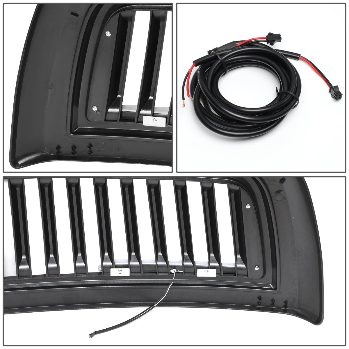 PARRILLA GRILLE - 10-18 DODGE RAM 2500, 3500 - VERTICAL FENCE STYLE - W/ LED DRL LIGHT - LED'S REQUIRE WIRING INTO EXISTING LIGHTING - BLACK