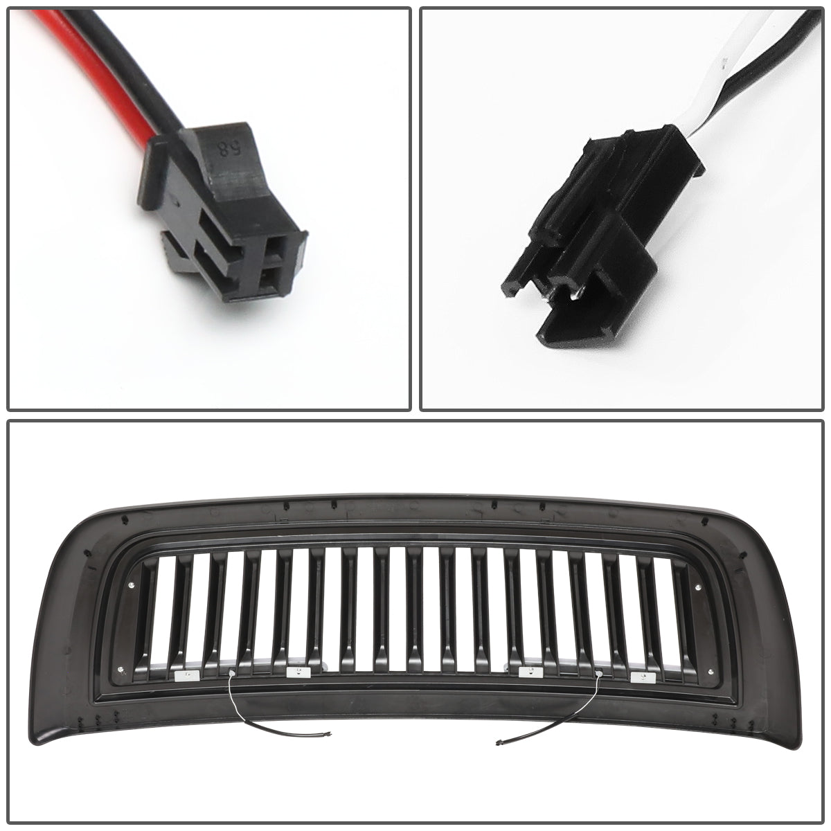 PARRILLA GRILLE - 10-18 DODGE RAM 2500, 3500 - VERTICAL FENCE STYLE - W/ LED DRL LIGHT - LED'S REQUIRE WIRING INTO EXISTING LIGHTING - MATTE BLACK