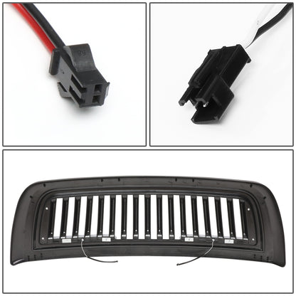 PARRILLA GRILLE - 10-18 DODGE RAM 2500, 3500 - VERTICAL FENCE STYLE - W/ LED DRL LIGHT - LED'S REQUIRE WIRING INTO EXISTING LIGHTING - MATTE BLACK