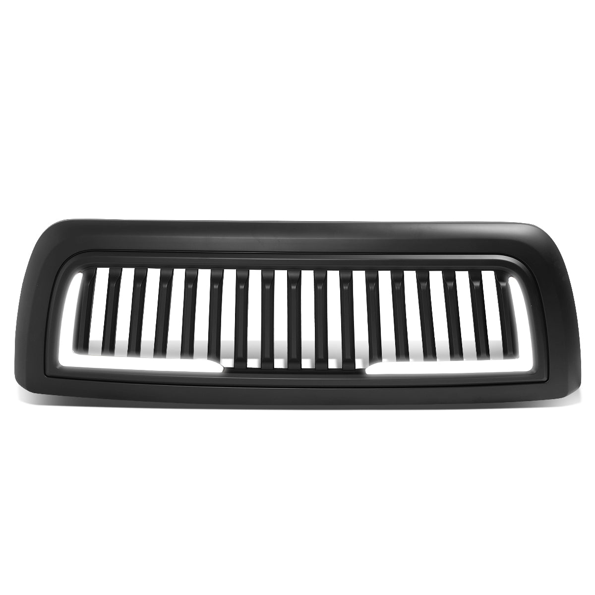 PARRILLA GRILLE - 10-18 DODGE RAM 2500, 3500 - VERTICAL FENCE STYLE - W/ LED DRL LIGHT - LED'S REQUIRE WIRING INTO EXISTING LIGHTING - MATTE BLACK