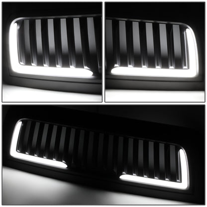 PARRILLA GRILLE - 10-18 DODGE RAM 2500, 3500 - VERTICAL FENCE STYLE - W/ LED DRL LIGHT - LED'S REQUIRE WIRING INTO EXISTING LIGHTING - MATTE BLACK