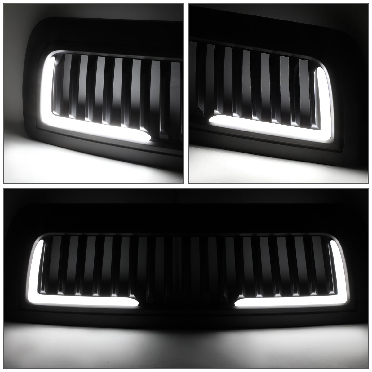 PARRILLA GRILLE - 10-18 DODGE RAM 2500, 3500 - VERTICAL FENCE STYLE - W/ LED DRL LIGHT - LED'S REQUIRE WIRING INTO EXISTING LIGHTING - MATTE BLACK