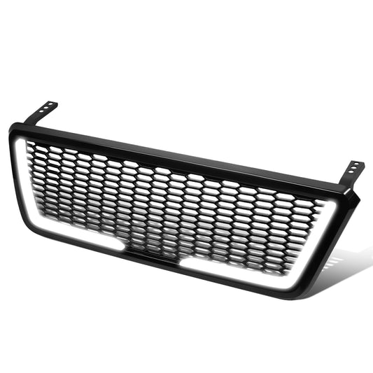 PARRILLA GRILLE - 04-08 FORD F-150 - HONEYCOMB MESH - W/ LED DRL LIGHT - LED'S REQUIRE WIRING INTO EXISTING LIGHTING - BLACK