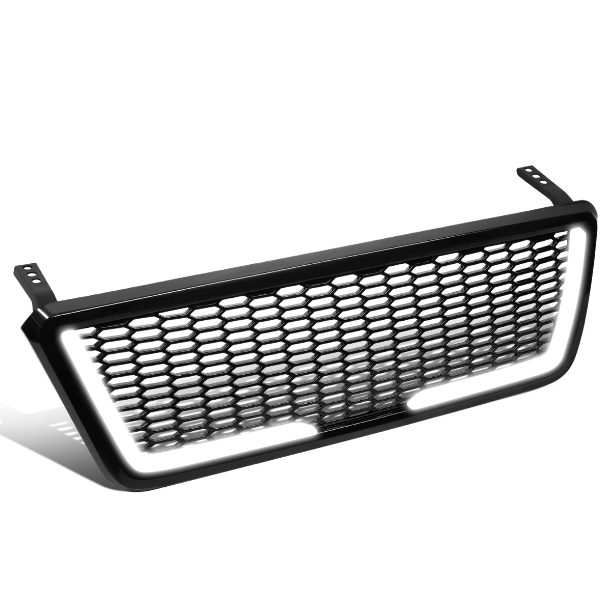 PARRILLA GRILLE - 04-08 FORD F-150 - HONEYCOMB MESH - W/ LED DRL LIGHT - LED'S REQUIRE WIRING INTO EXISTING LIGHTING - BLACK