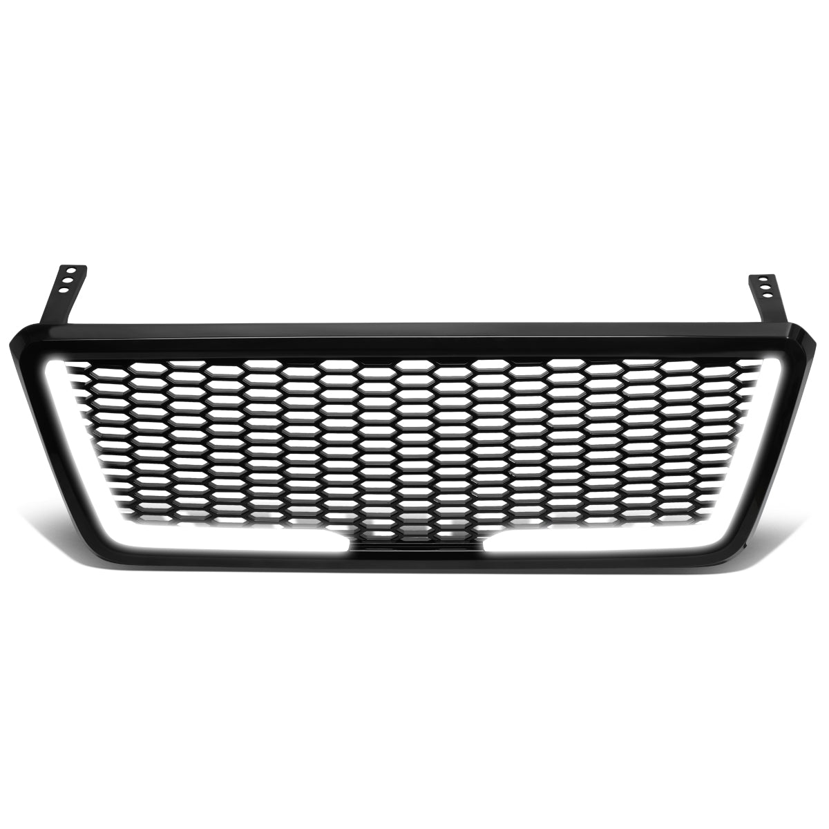 PARRILLA GRILLE - 04-08 FORD F-150 - HONEYCOMB MESH - W/ LED DRL LIGHT - LED'S REQUIRE WIRING INTO EXISTING LIGHTING - BLACK