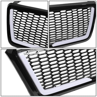 PARRILLA GRILLE - 04-08 FORD F-150 - HONEYCOMB MESH - W/ LED DRL LIGHT - LED'S REQUIRE WIRING INTO EXISTING LIGHTING - BLACK