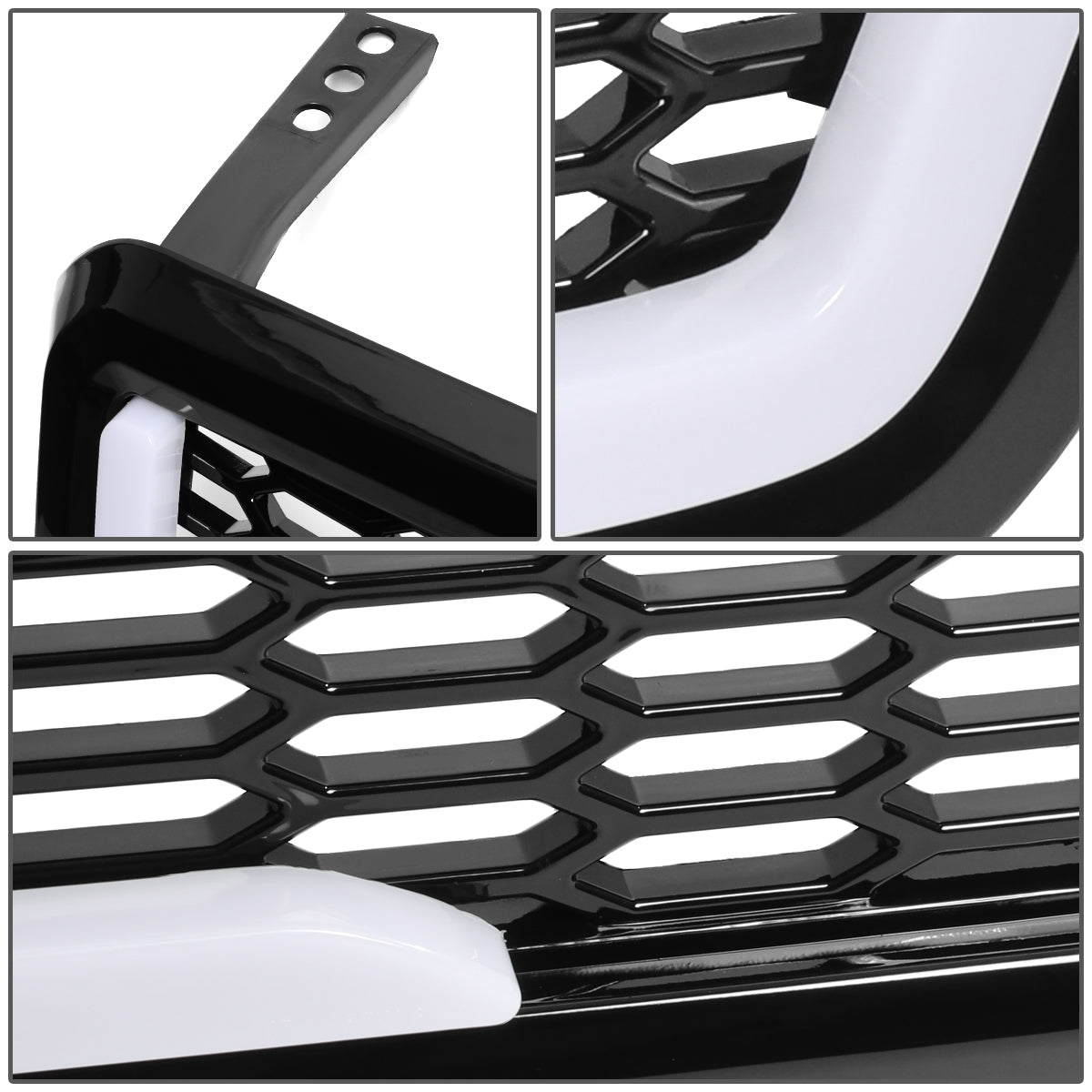 PARRILLA GRILLE - 04-08 FORD F-150 - HONEYCOMB MESH - W/ LED DRL LIGHT - LED'S REQUIRE WIRING INTO EXISTING LIGHTING - BLACK