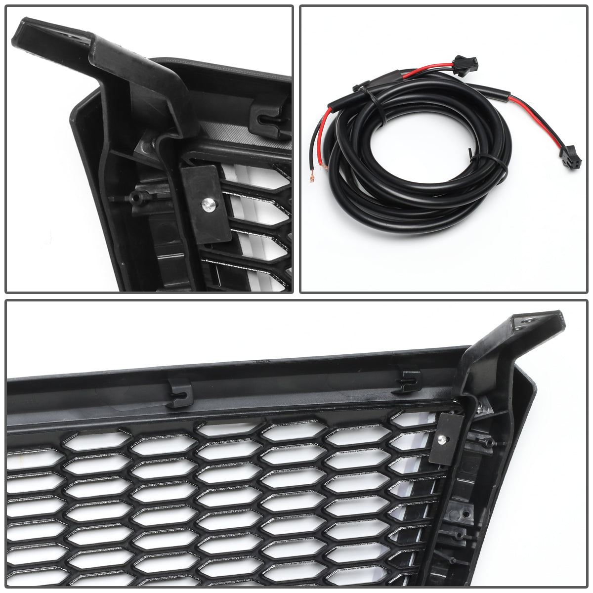 PARRILLA GRILLE - 04-08 FORD F-150 - HONEYCOMB MESH - W/ LED DRL LIGHT - LED'S REQUIRE WIRING INTO EXISTING LIGHTING - BLACK