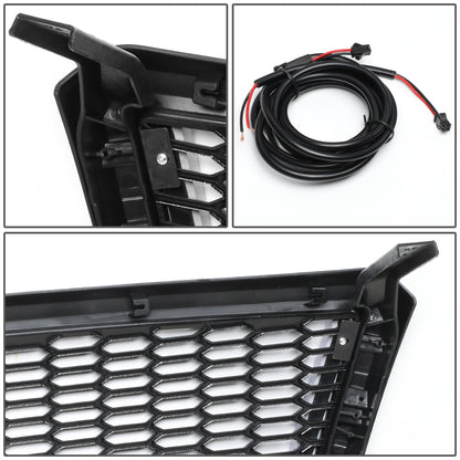 PARRILLA GRILLE - 04-08 FORD F-150 - HONEYCOMB MESH - W/ LED DRL LIGHT - LED'S REQUIRE WIRING INTO EXISTING LIGHTING - BLACK