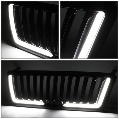 PARRILLA GRILLE - 04-08 FORD F-150 - VERTICAL FENCE STYLE - W/ LED DRL LIGHT - LED'S REQUIRE WIRING INTO EXISTING LIGHTING - BLACK