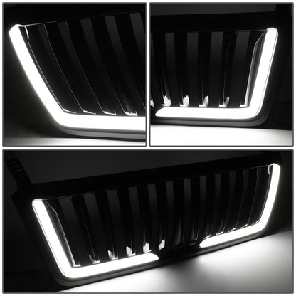 PARRILLA GRILLE - 04-08 FORD F-150 - VERTICAL FENCE STYLE - W/ LED DRL LIGHT - LED'S REQUIRE WIRING INTO EXISTING LIGHTING - BLACK