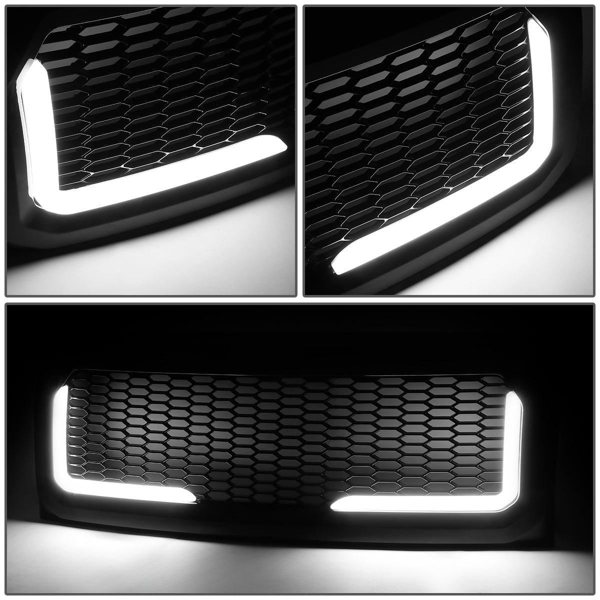 PARRILLA GRILLE - 09-14 FORD F-150 - HONEYCOMB MESH - W/ LED DRL LIGHT - LED'S REQUIRE WIRING INTO EXISTING LIGHTING - BLACK