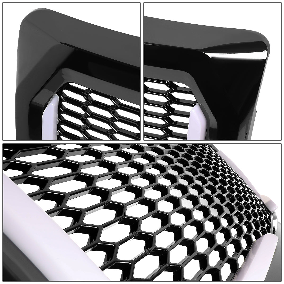 PARRILLA GRILLE - 09-14 FORD F-150 - HONEYCOMB MESH - W/ LED DRL LIGHT - LED'S REQUIRE WIRING INTO EXISTING LIGHTING - BLACK