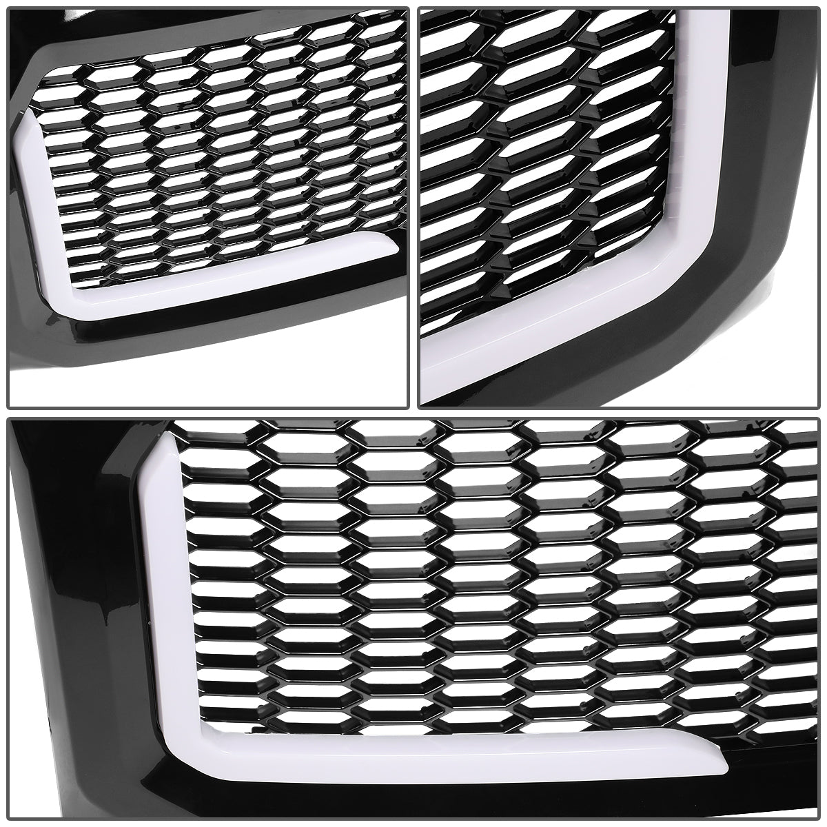 PARRILLA GRILLE - 09-14 FORD F-150 - HONEYCOMB MESH - W/ LED DRL LIGHT - LED'S REQUIRE WIRING INTO EXISTING LIGHTING - BLACK