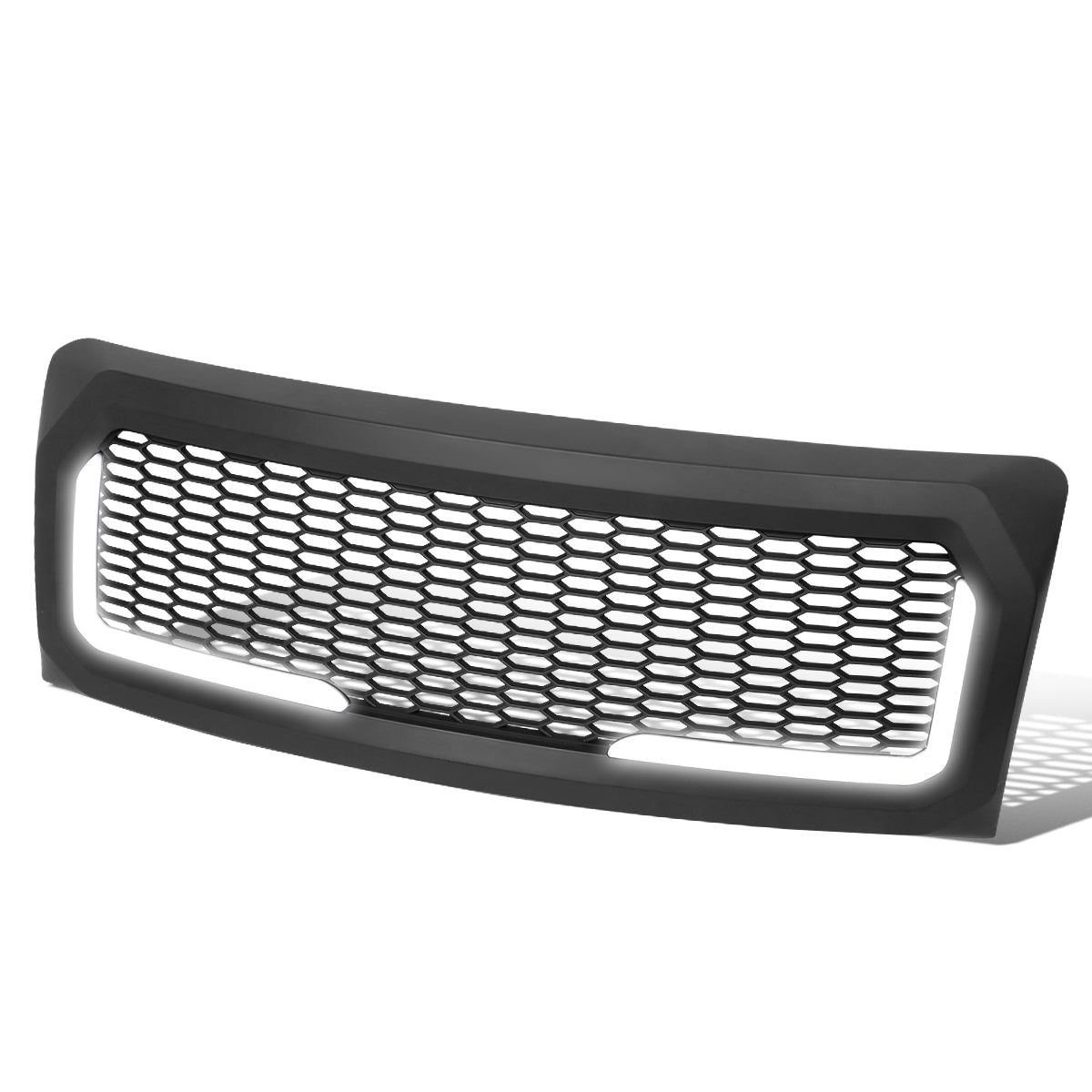 PARRILLA GRILLE - 09-14 FORD F-150 - HONEYCOMB MESH - W/ LED DRL LIGHT - LED'S REQUIRE WIRING INTO EXISTING LIGHTING - MATTE BLACK