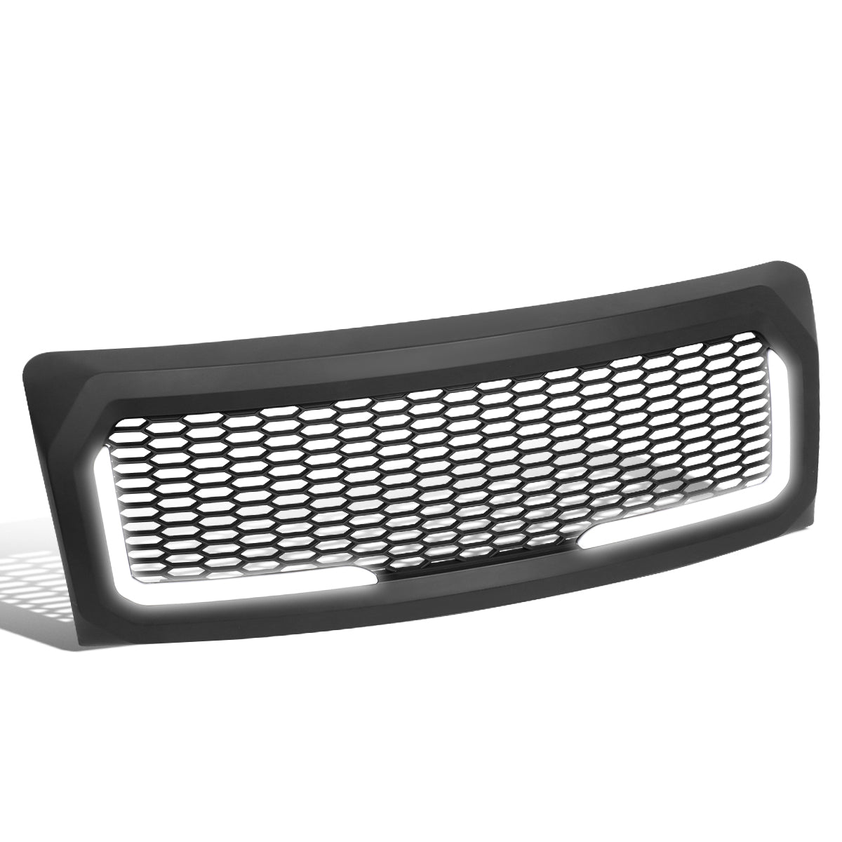 PARRILLA GRILLE - 09-14 FORD F-150 - HONEYCOMB MESH - W/ LED DRL LIGHT - LED'S REQUIRE WIRING INTO EXISTING LIGHTING - MATTE BLACK