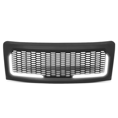 PARRILLA GRILLE - 09-14 FORD F-150 - HONEYCOMB MESH - W/ LED DRL LIGHT - LED'S REQUIRE WIRING INTO EXISTING LIGHTING - MATTE BLACK