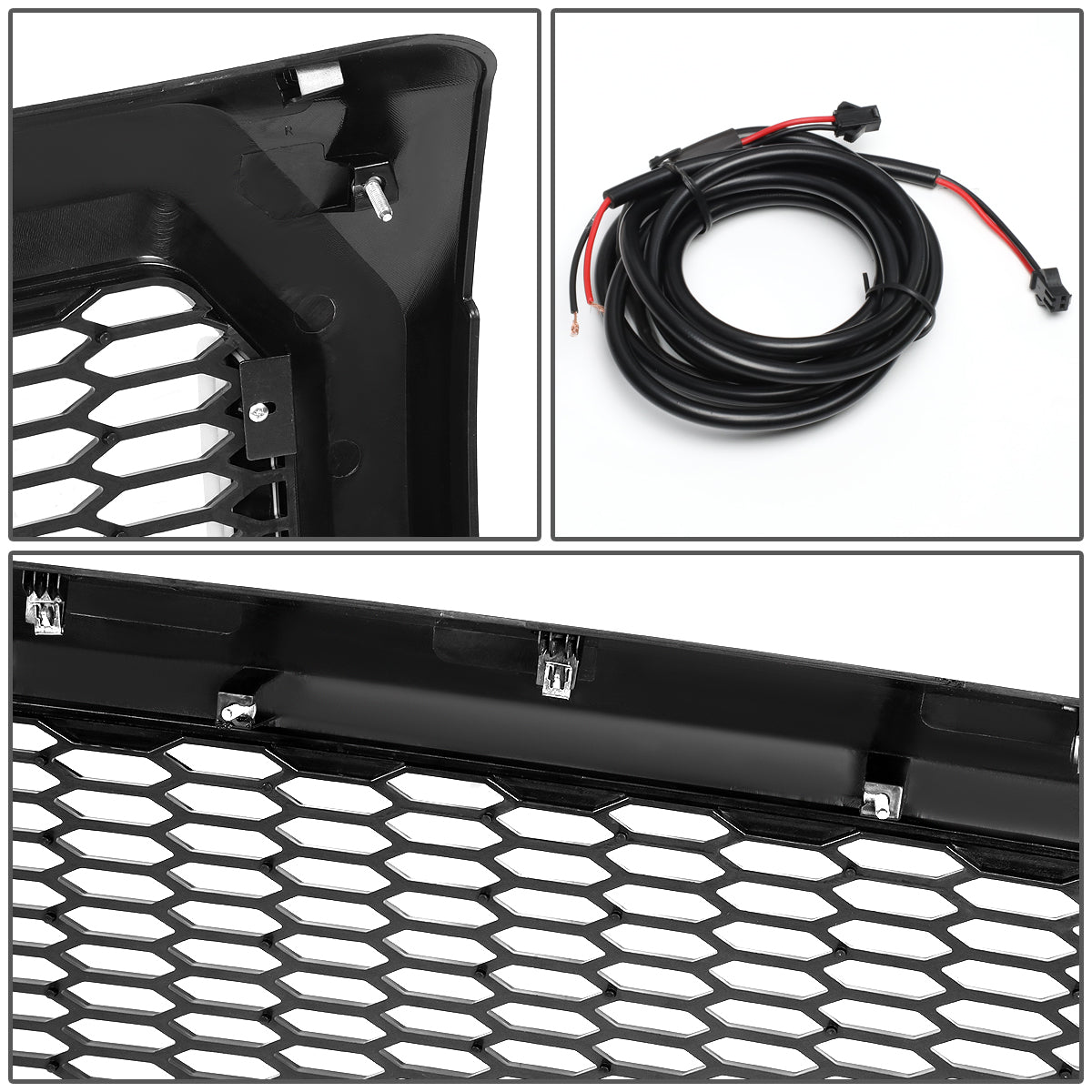 PARRILLA GRILLE - 09-14 FORD F-150 - HONEYCOMB MESH - W/ LED DRL LIGHT - LED'S REQUIRE WIRING INTO EXISTING LIGHTING - MATTE BLACK