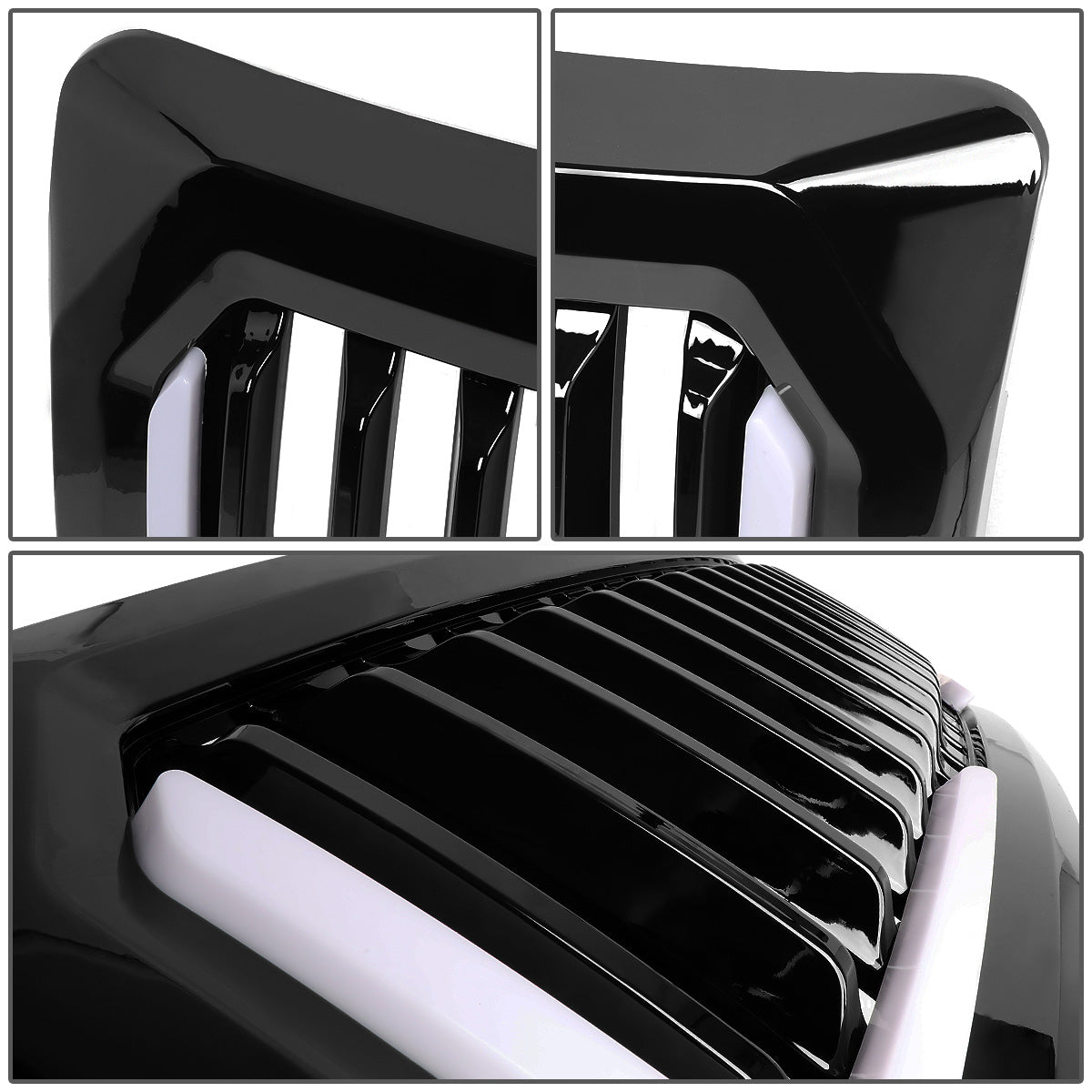 PARRILLA GRILLE - 09-14 FORD F-150 - VERTICAL FENCE STYLE - W/ LED DRL LIGHT - LED'S REQUIRE WIRING INTO EXISTING LIGHTING - BLACK