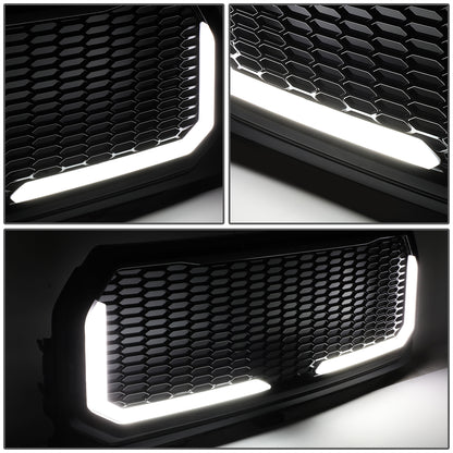 PARRILLA GRILLE - 15-17 FORD F-150 - HONEYCOMB MESH - W/ LED DRL LIGHT - LED'S REQUIRE WIRING INTO EXISTING LIGHTING - BLACK