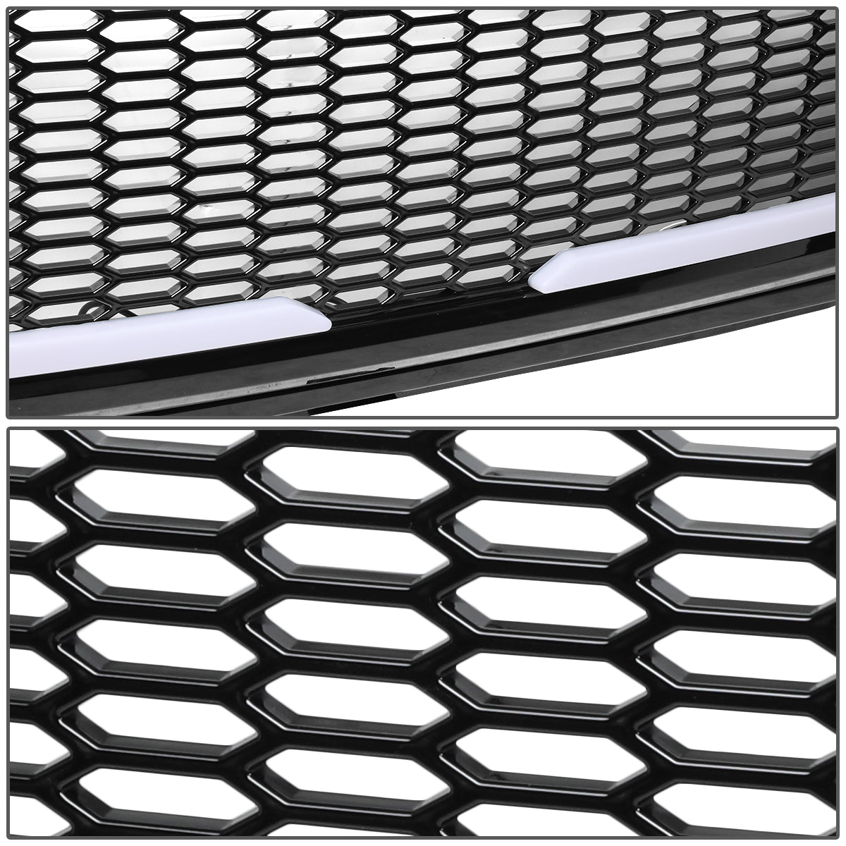 PARRILLA GRILLE - 15-17 FORD F-150 - HONEYCOMB MESH - W/ LED DRL LIGHT - LED'S REQUIRE WIRING INTO EXISTING LIGHTING - BLACK