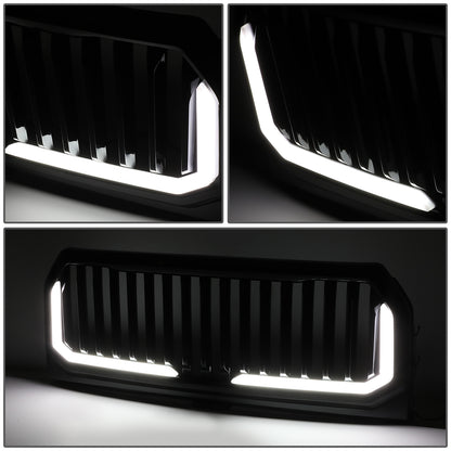 PARRILLA GRILLE - 15-17 FORD F-150 - VERTICAL FENCE STYLE - W/ LED DRL LIGHT - LED'S REQUIRE WIRING INTO EXISTING LIGHTING - BLACK