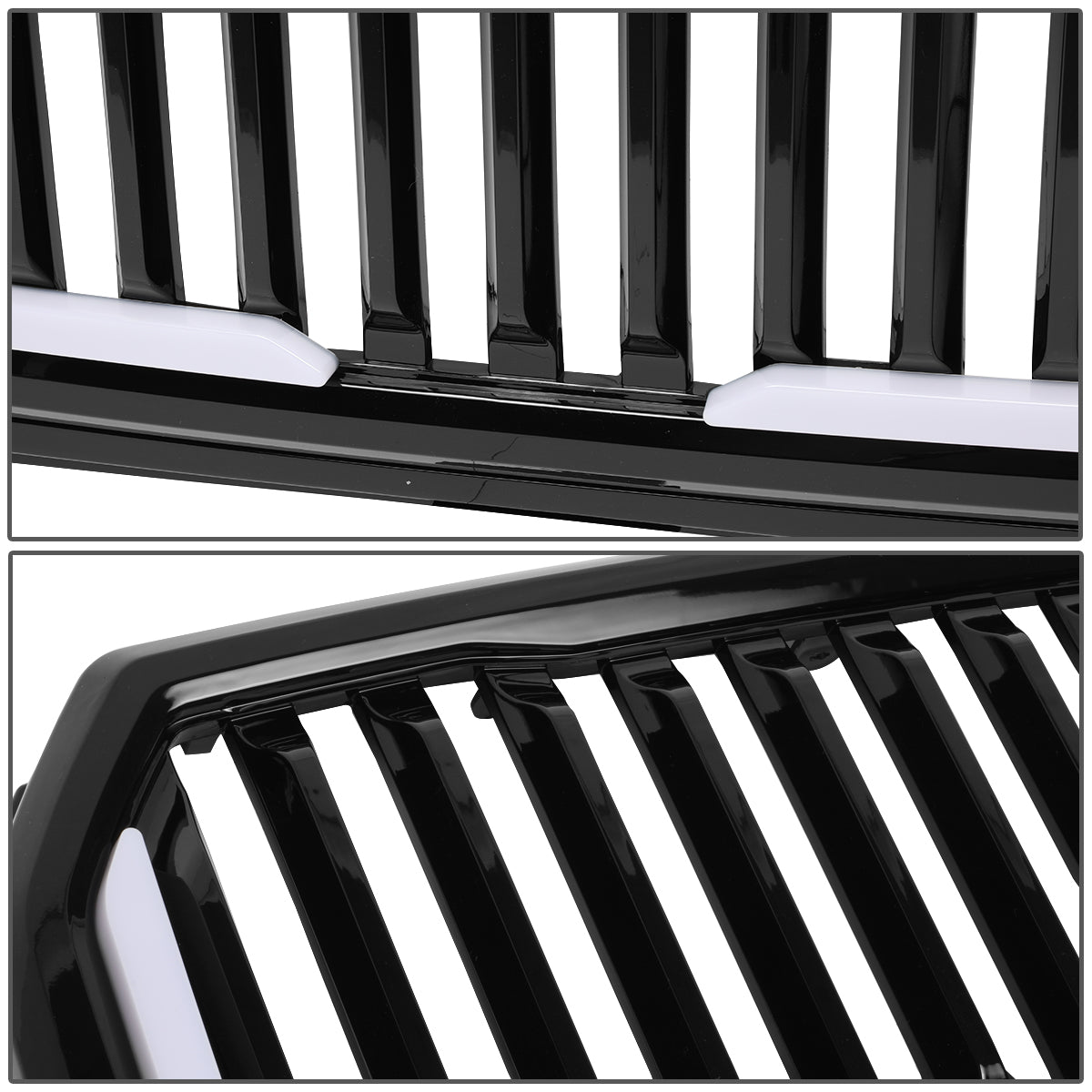 PARRILLA GRILLE - 15-17 FORD F-150 - VERTICAL FENCE STYLE - W/ LED DRL LIGHT - LED'S REQUIRE WIRING INTO EXISTING LIGHTING - BLACK