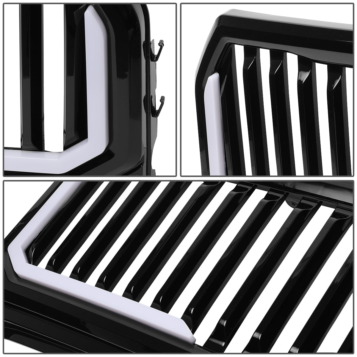 PARRILLA GRILLE - 15-17 FORD F-150 - VERTICAL FENCE STYLE - W/ LED DRL LIGHT - LED'S REQUIRE WIRING INTO EXISTING LIGHTING - BLACK