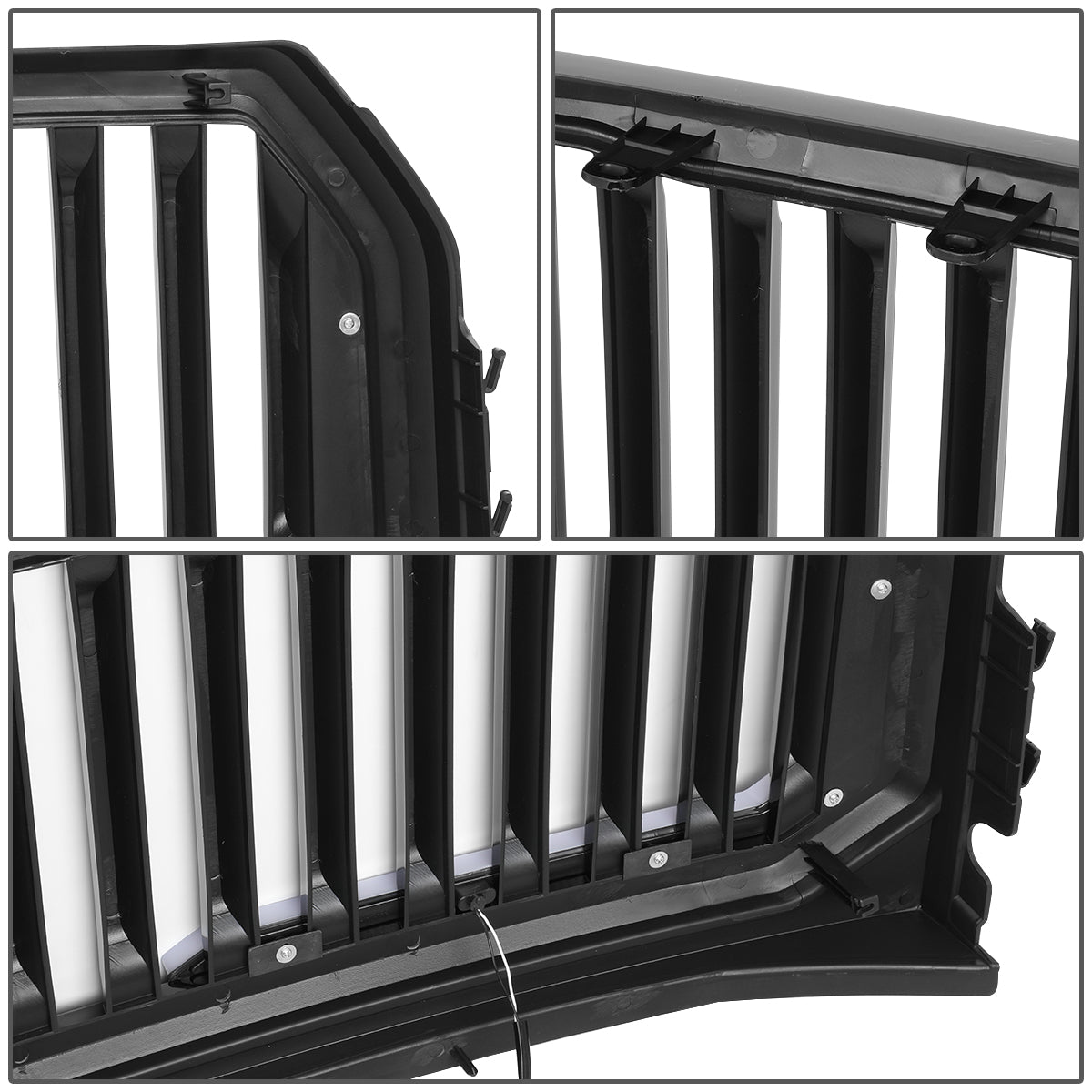 PARRILLA GRILLE - 15-17 FORD F-150 - VERTICAL FENCE STYLE - W/ LED DRL LIGHT - LED'S REQUIRE WIRING INTO EXISTING LIGHTING - BLACK