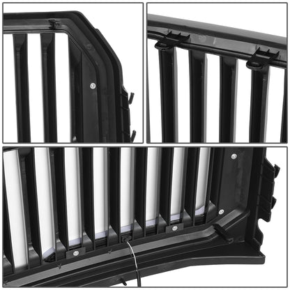 PARRILLA GRILLE - 15-17 FORD F-150 - VERTICAL FENCE STYLE - W/ LED DRL LIGHT - LED'S REQUIRE WIRING INTO EXISTING LIGHTING - BLACK