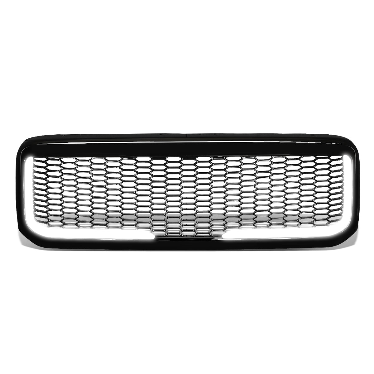 PARRILLA GRILLE - 99-04 FORD F-250, F-350, F-450, F-550 - HONEYCOMB MESH - W/ LED DRL LIGHT - LED'S REQUIRE WIRING INTO EXISTING LIGHTING - BLACK