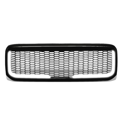 PARRILLA GRILLE - 99-04 FORD F-250, F-350, F-450, F-550 - HONEYCOMB MESH - W/ LED DRL LIGHT - LED'S REQUIRE WIRING INTO EXISTING LIGHTING - BLACK