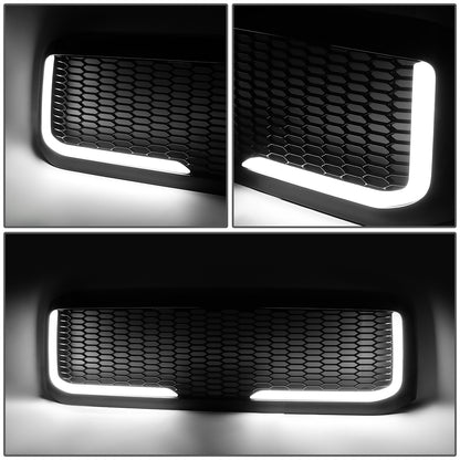 PARRILLA GRILLE - 99-04 FORD F-250, F-350, F-450, F-550 - HONEYCOMB MESH - W/ LED DRL LIGHT - LED'S REQUIRE WIRING INTO EXISTING LIGHTING - BLACK