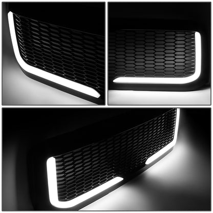 PARRILLA GRILLE - 99-04 FORD F-250, F-350, F-450, F-550 - HONEYCOMB MESH - W/ LED DRL LIGHT - LED'S REQUIRE WIRING INTO EXISTING LIGHTING - BLACK