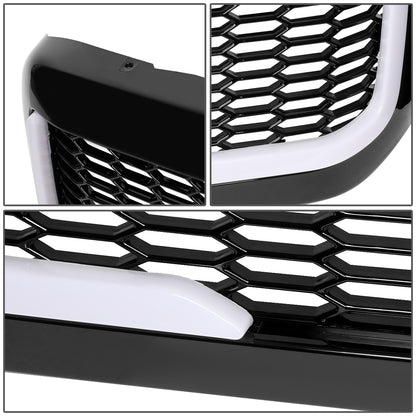 PARRILLA GRILLE - 99-04 FORD F-250, F-350, F-450, F-550 - HONEYCOMB MESH - W/ LED DRL LIGHT - LED'S REQUIRE WIRING INTO EXISTING LIGHTING - BLACK