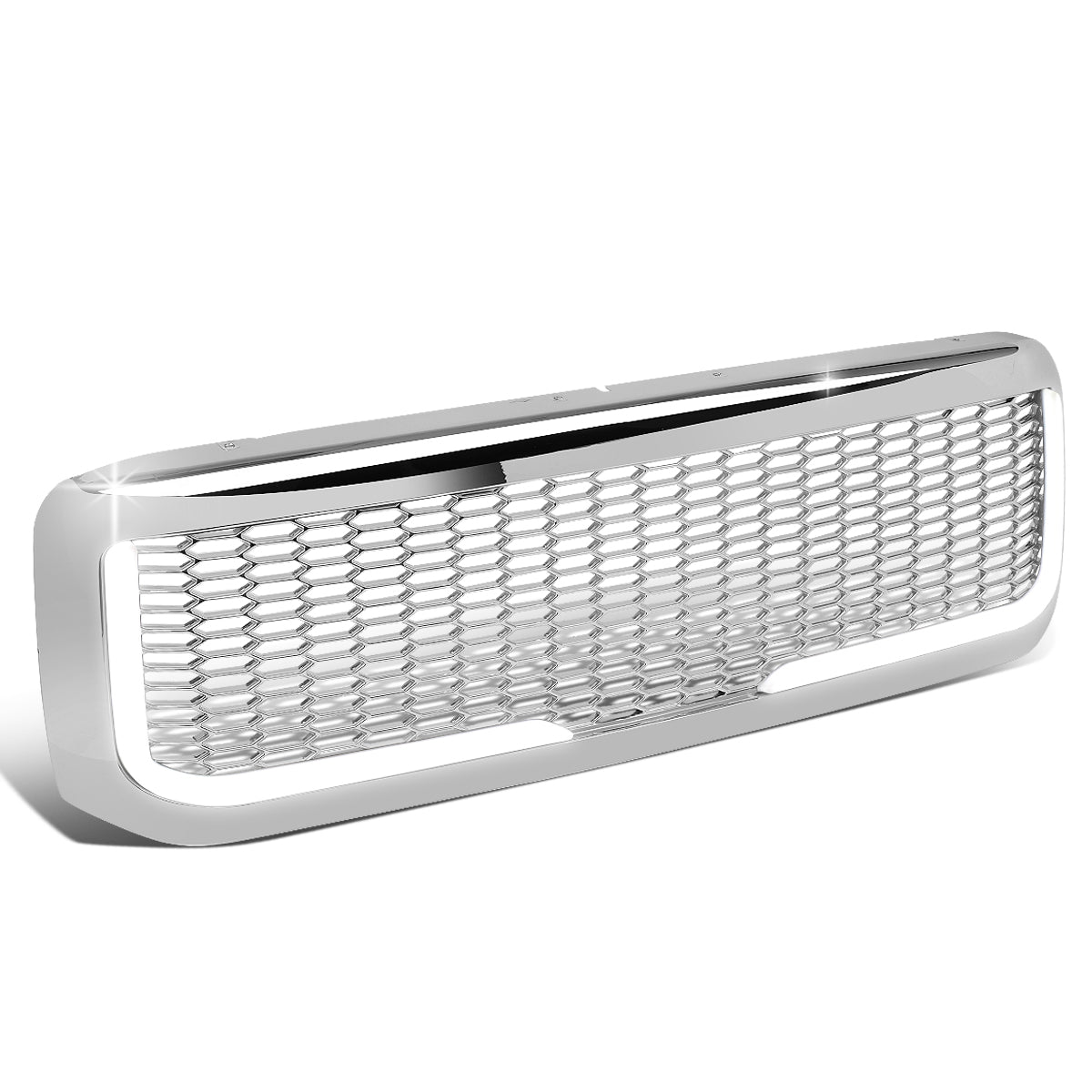 PARRILLA GRILLE - 99-04 FORD F-250, F-350, F-450, F-550 - HONEYCOMB MESH - W/ LED DRL LIGHT - LED'S REQUIRE WIRING INTO EXISTING LIGHTING - CHROME