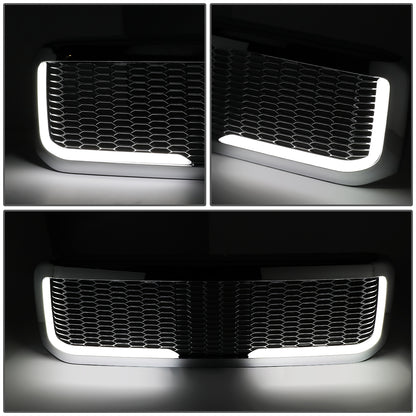PARRILLA GRILLE - 99-04 FORD F-250, F-350, F-450, F-550 - HONEYCOMB MESH - W/ LED DRL LIGHT - LED'S REQUIRE WIRING INTO EXISTING LIGHTING - CHROME