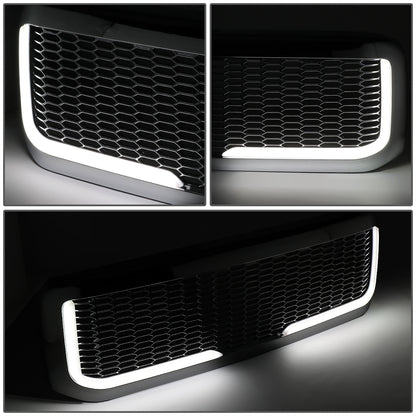 PARRILLA GRILLE - 99-04 FORD F-250, F-350, F-450, F-550 - HONEYCOMB MESH - W/ LED DRL LIGHT - LED'S REQUIRE WIRING INTO EXISTING LIGHTING - CHROME