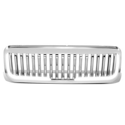 PARRILLA GRILLE - 99-04 FORD F-250, F-350, F-450, F-550 - VERTICAL FENCE STYLE - W/ LED DRL LIGHT - LED'S REQUIRE WIRING INTO EXISTING LIGHTING - CHROME